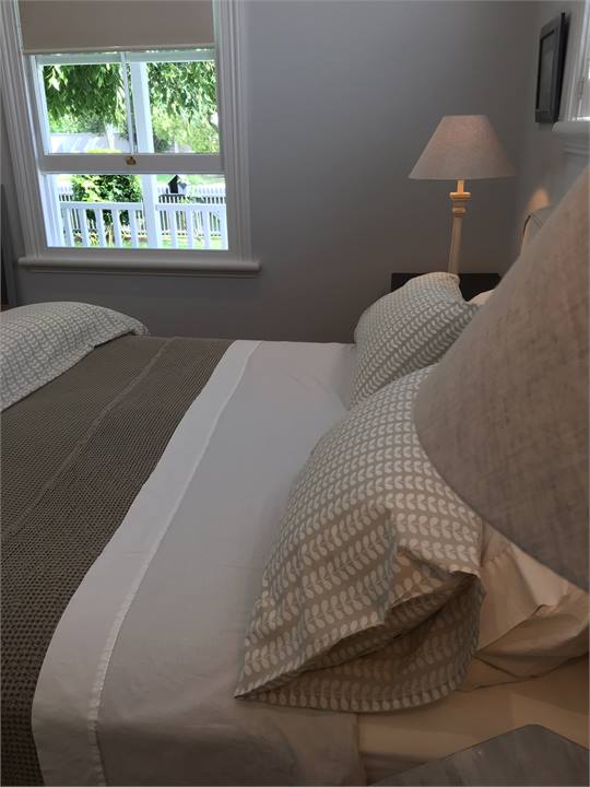 Bedroom with King Bed overlooking Front Garden