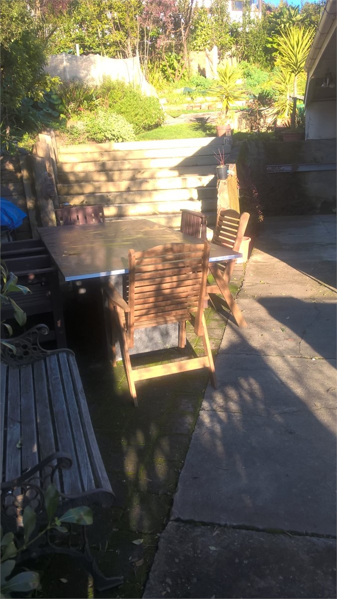 Outside dinning area and stairs