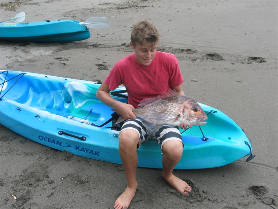 caught in the bay - kayak fishing!