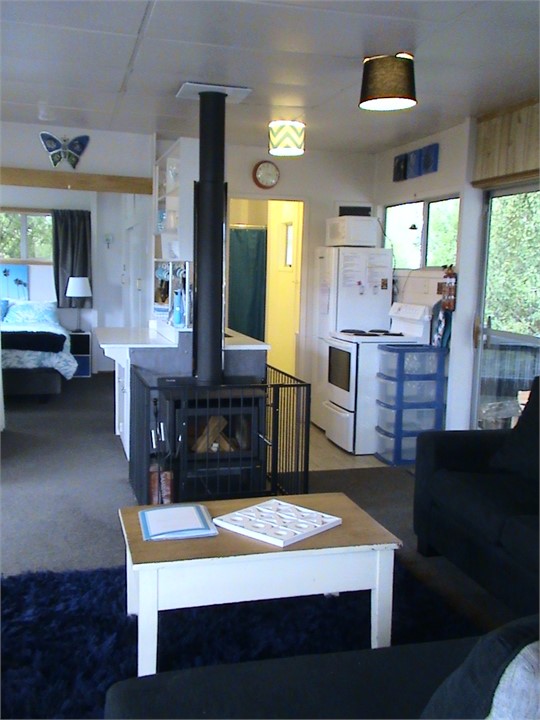 small kitchen but does the job, bbq on outside dec