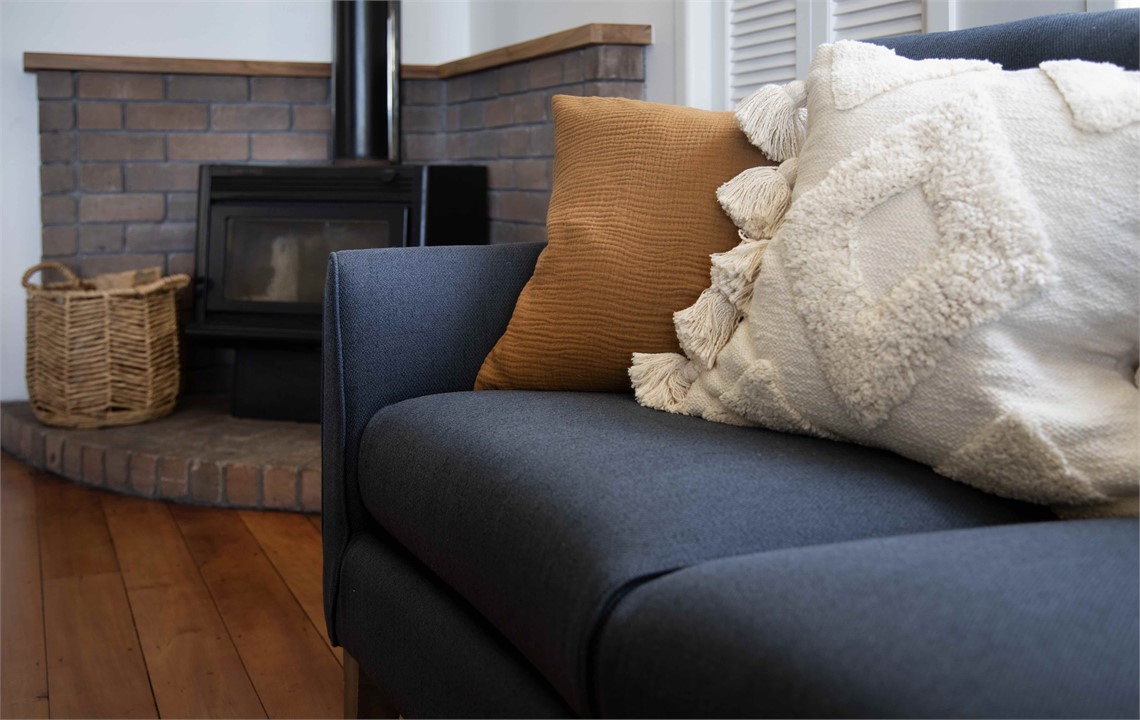 Fireplace (also heat pump in house)