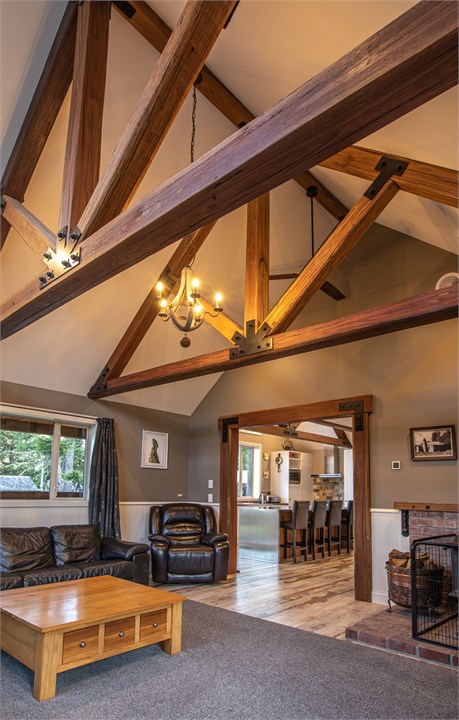 Hardwood hand planed beams