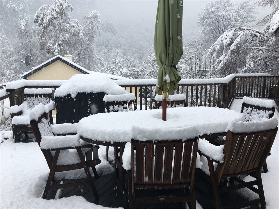 The deck after snow