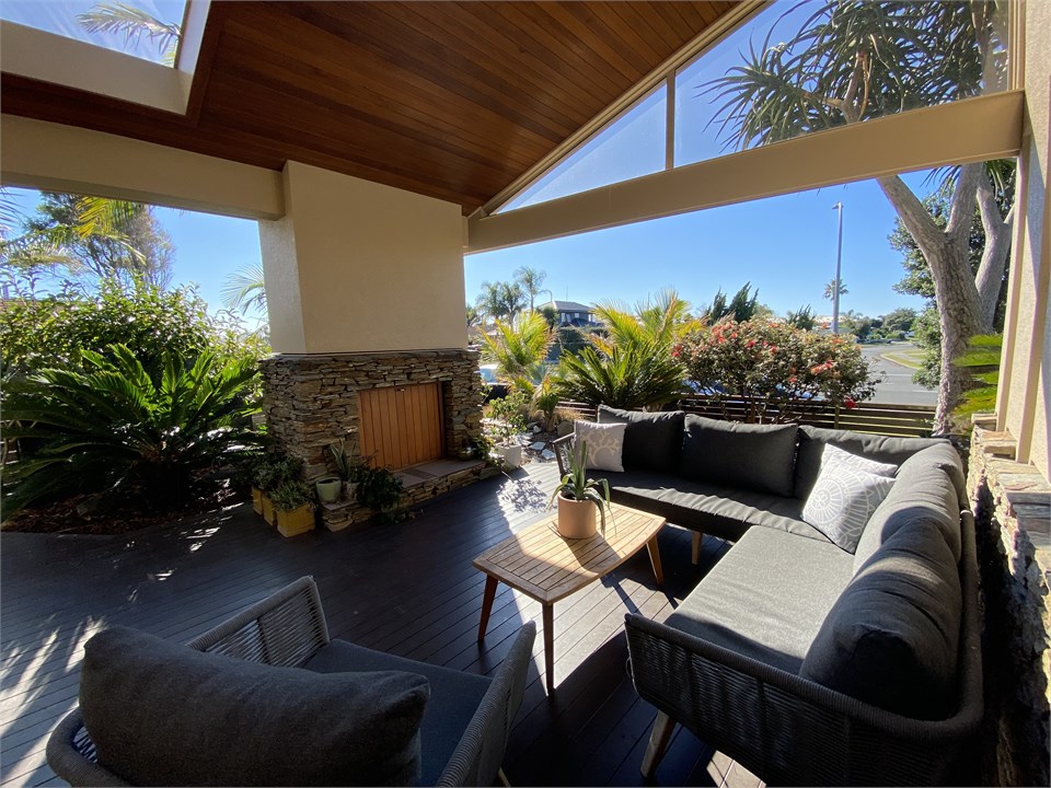 Undercover outdoor fireplace