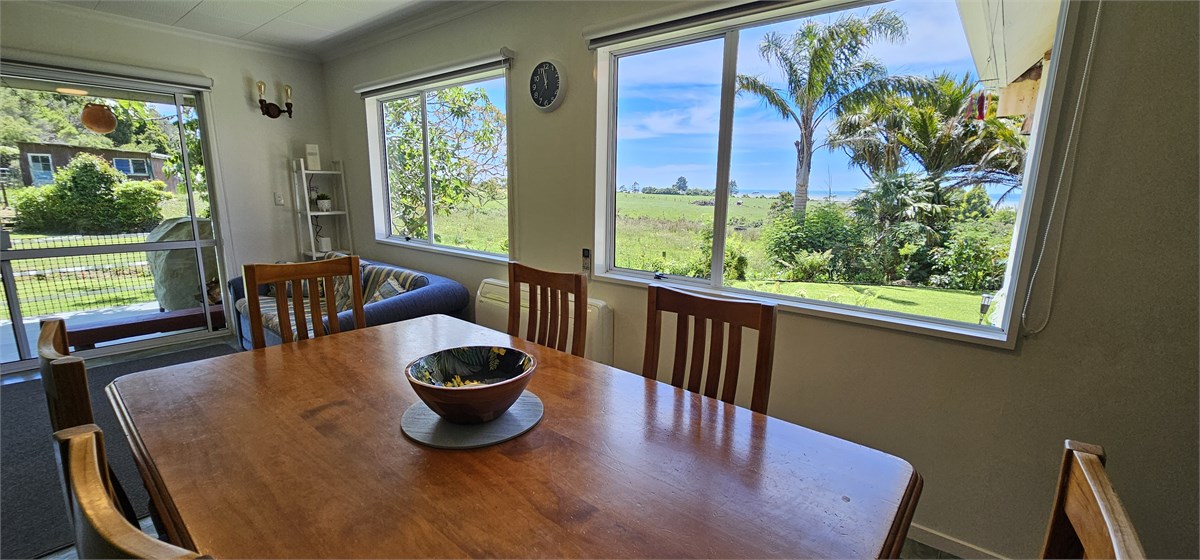 Gorgeous sea and farm views from dining table