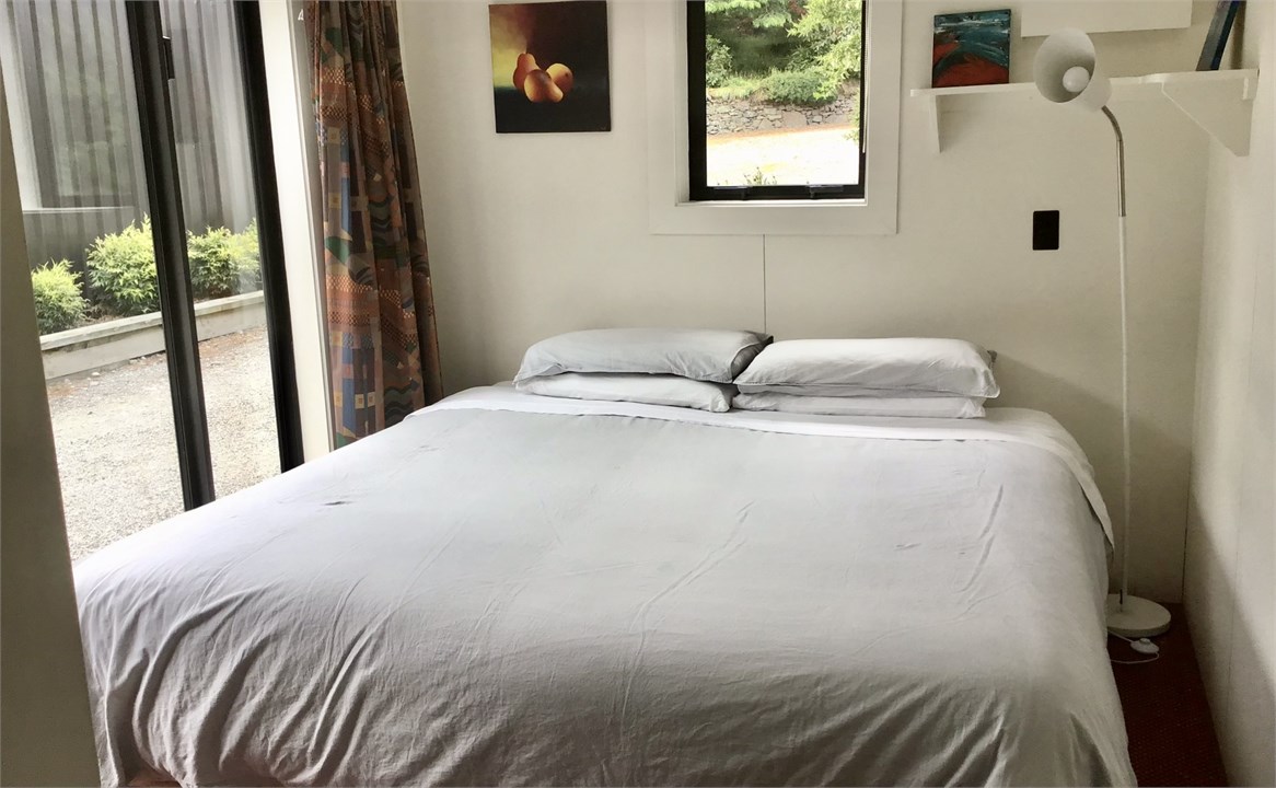 A cabin made up as a double room