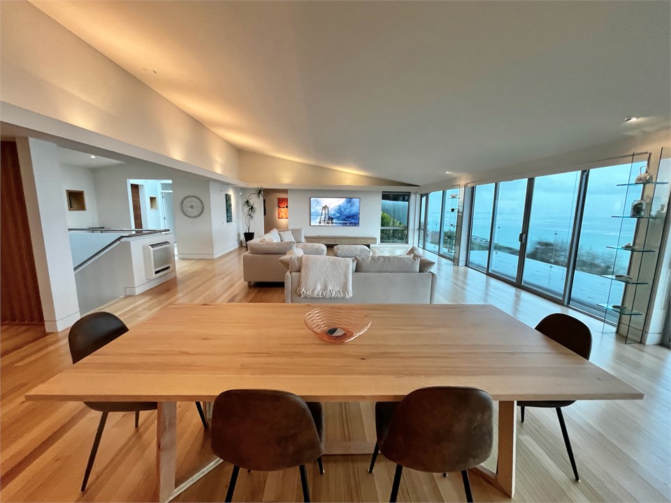 Dining area looking towards TV area