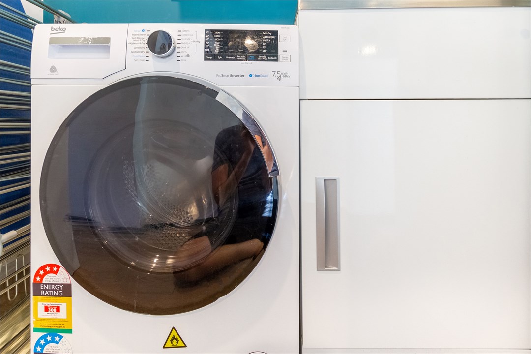Laundry with washer/dryer for guest use