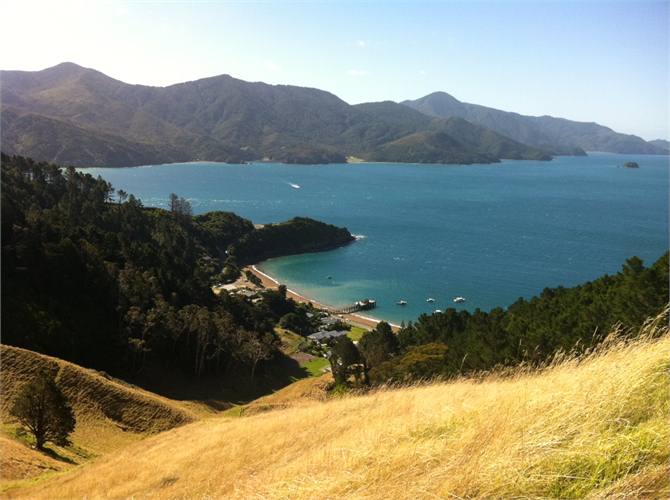 Looking down at the Pass