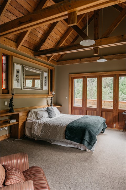 The spacious master bedroom