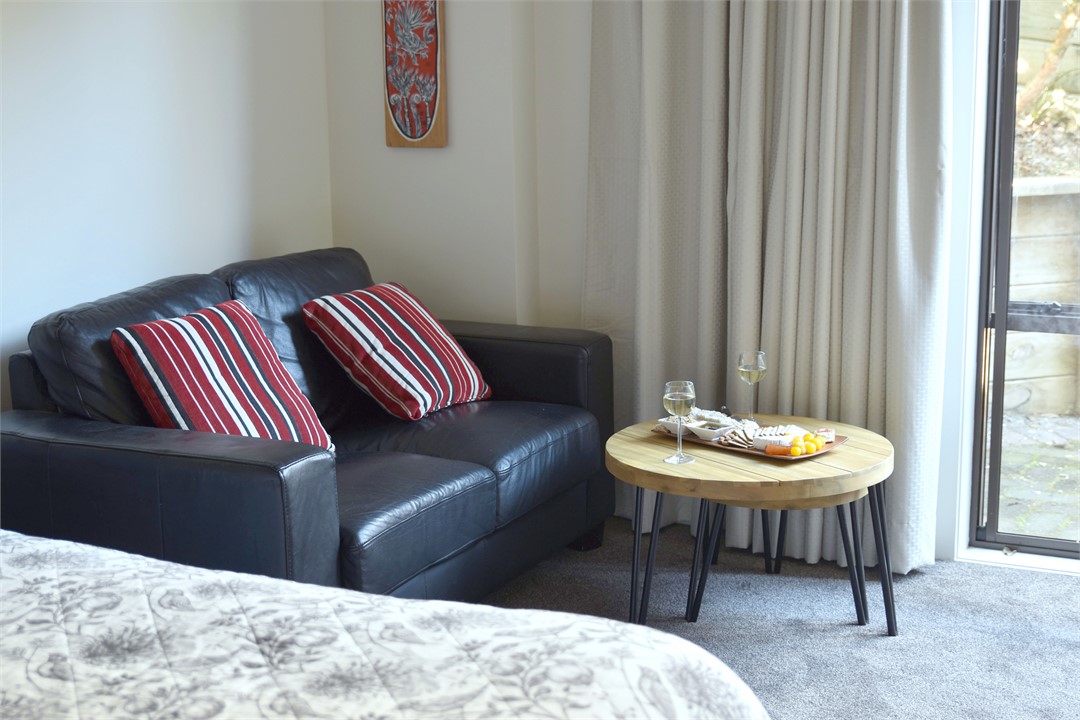 Days Bay Studio Accommodation: Open plan kitchen,