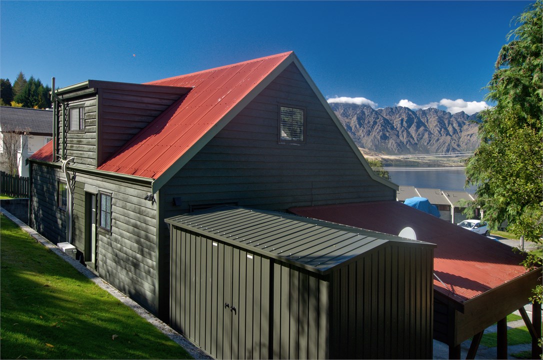 Shed is tucked away at the back of the house