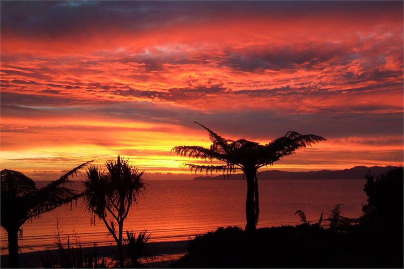 A sunrise viewed from the property