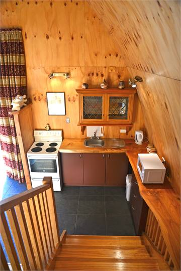 The compact and well appointed kitchen