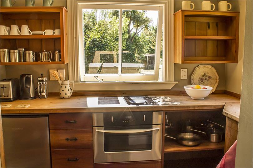 A modern kitchen with plenty of bench space.