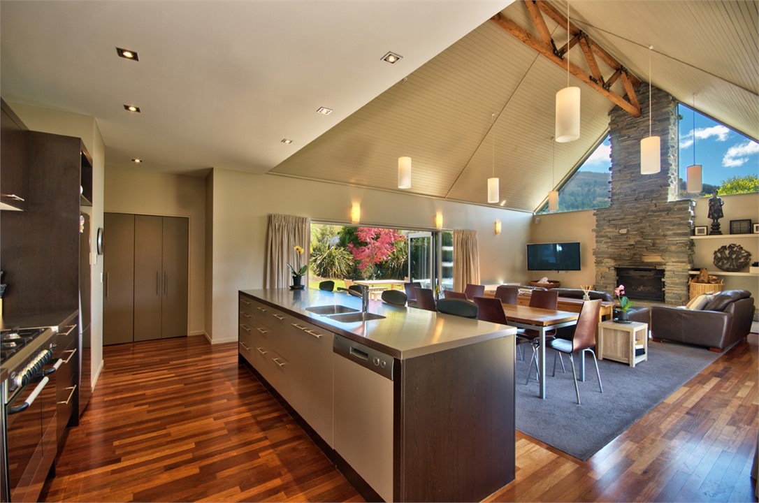 Open plan kitchen/dining/living areas