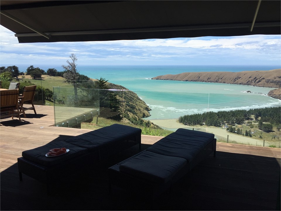 Breath taking views over Okains Bay from the large