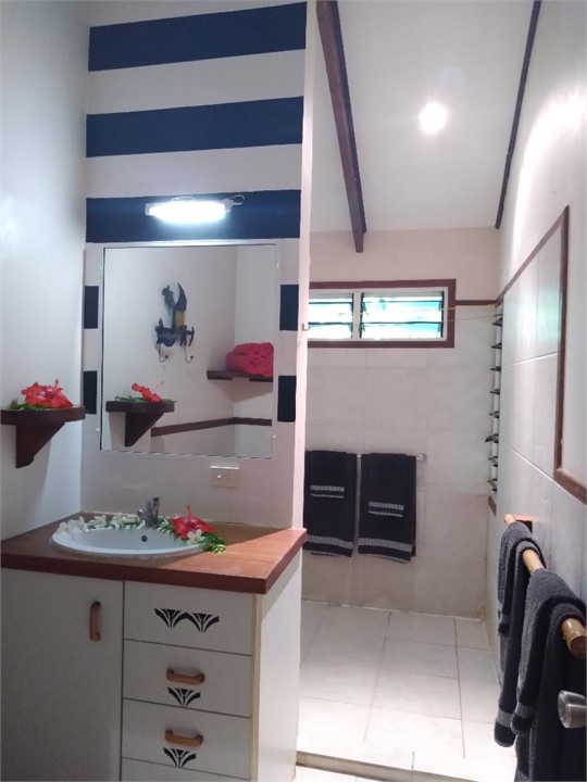 Spacious walk thru shower- LAGOON SUNSET VILLA.