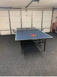 Large Garage can be set up for table tennis of as 