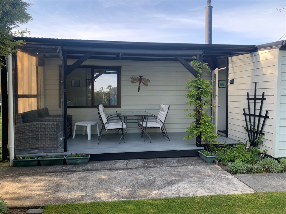 Sheltered spot for reading and dining