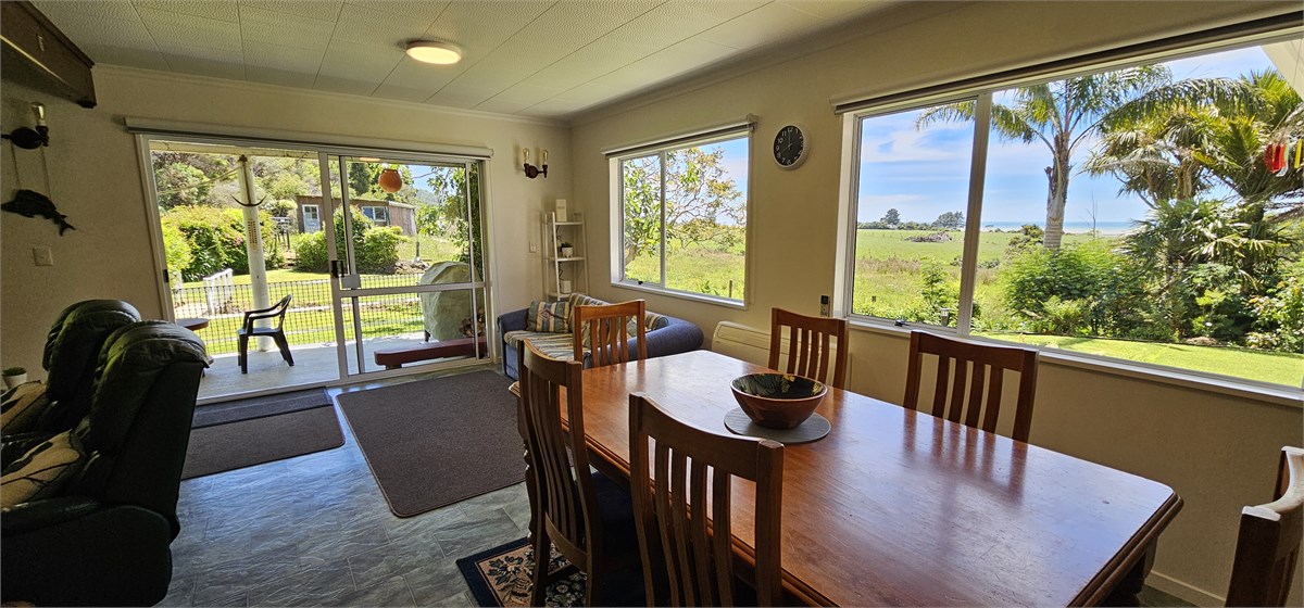Gorgeous views from kitchen table of farm and sea