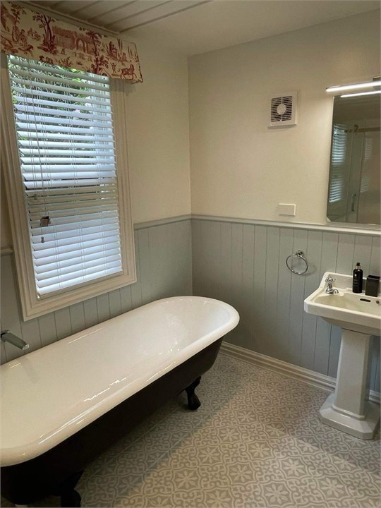 Bathroom with claw foot bath