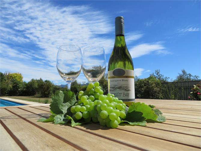 relax with a bottle of Oyster Bay on arrival and s