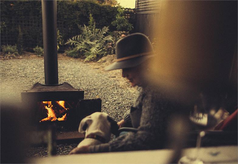 outdoor fire with friends