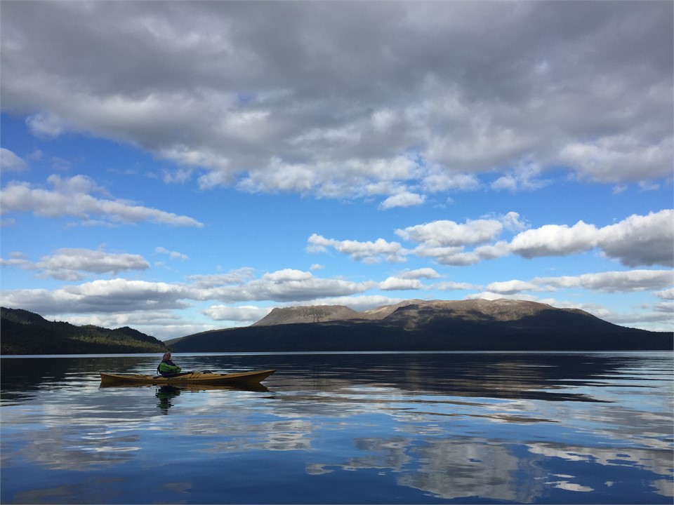 Mt Tarawera viewed from the lake.