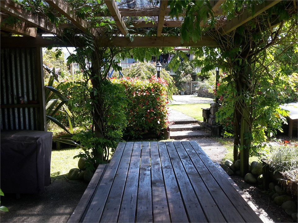 looking back towards the  house