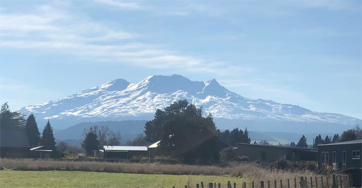 View of the mountain from the deck