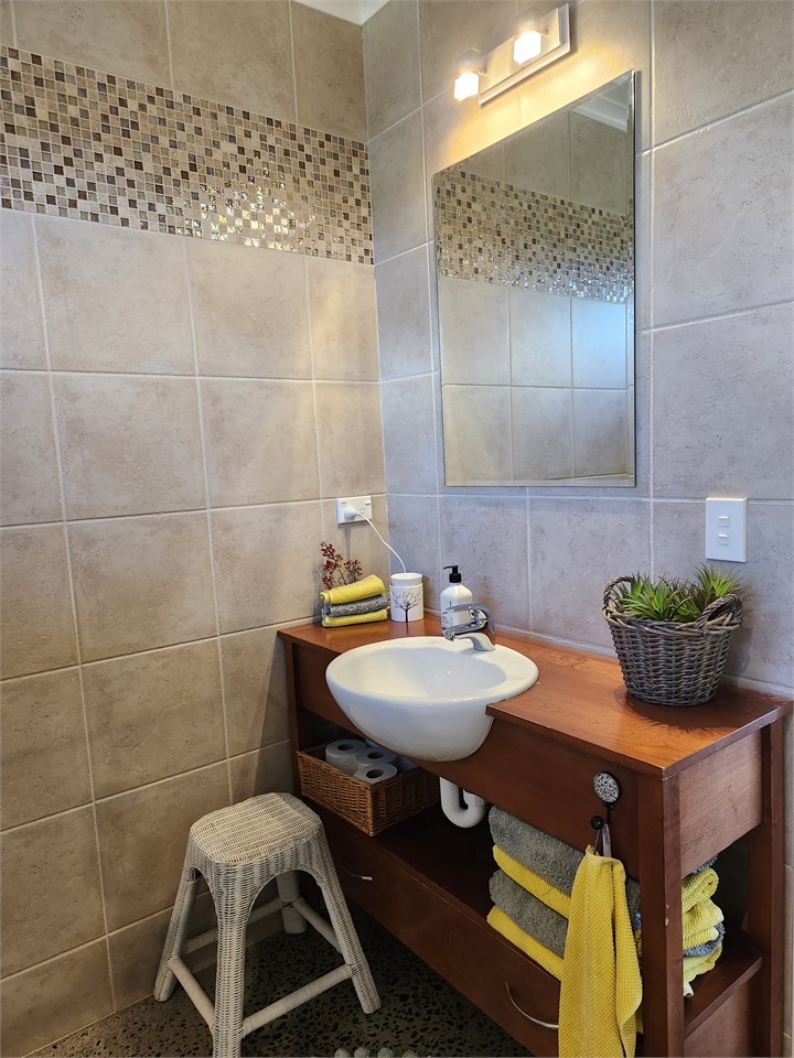 Good sized bathroom with walk in shower lots of to