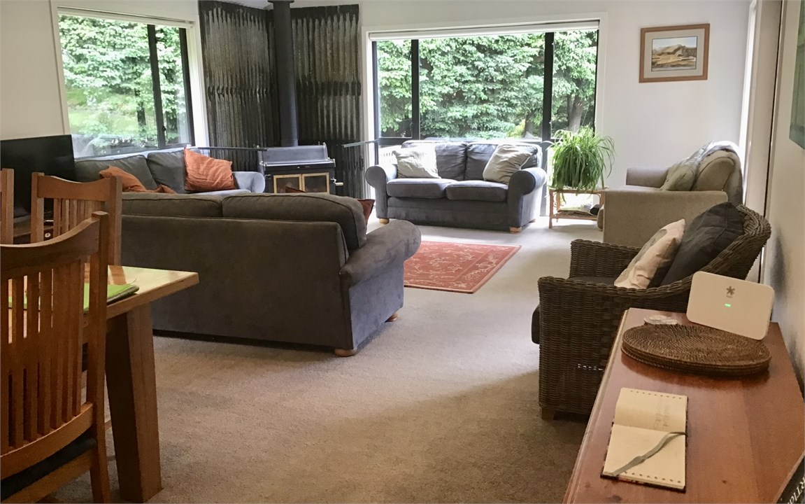 The spacious living area is ideal for socialising.