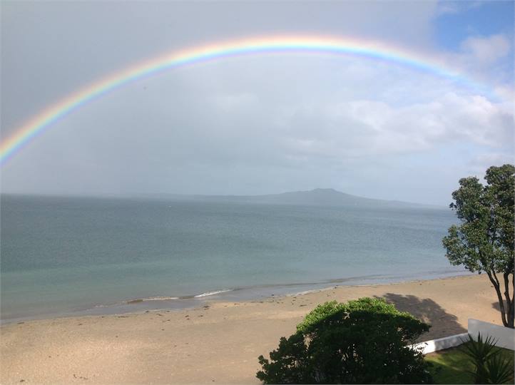 Rainbow over Milford Beach