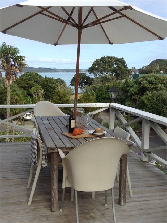 Lovely deck area that overlooks the mainstreet of 