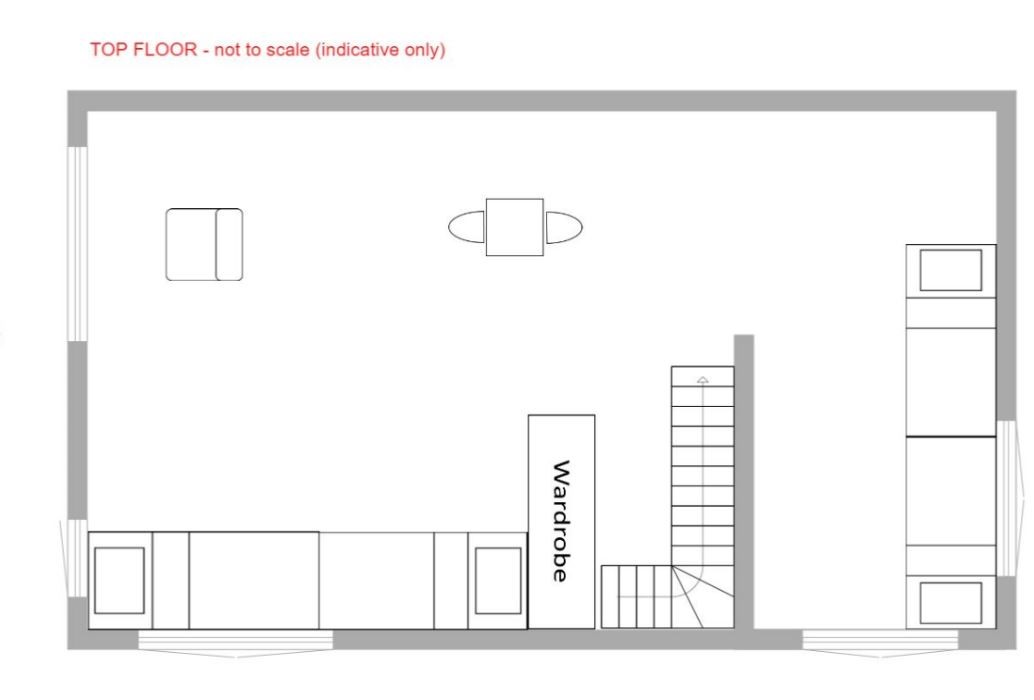 Top floor map - not to scale and indicative only.