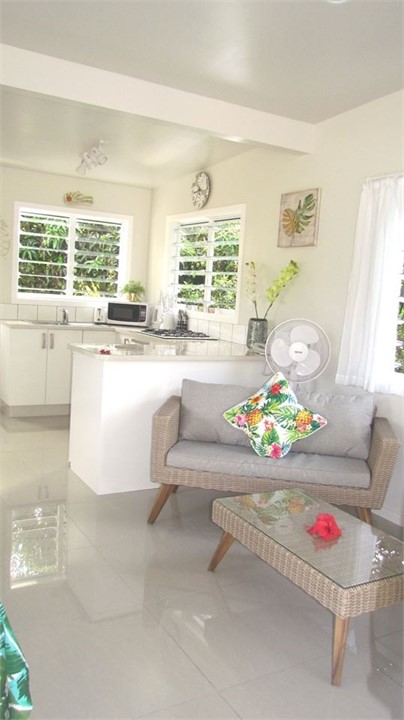 lounge area and kitchen