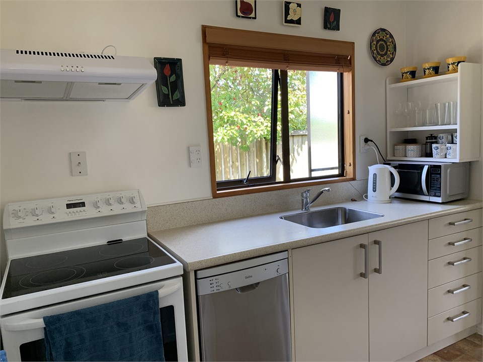 Compact kitchen with dishwasher and microwave