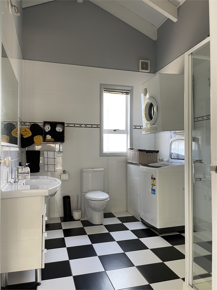 Bathroom, shower and laundry (washer/dryer)