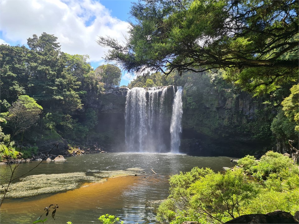 Rainbow falls, nearby. View from below, short walk