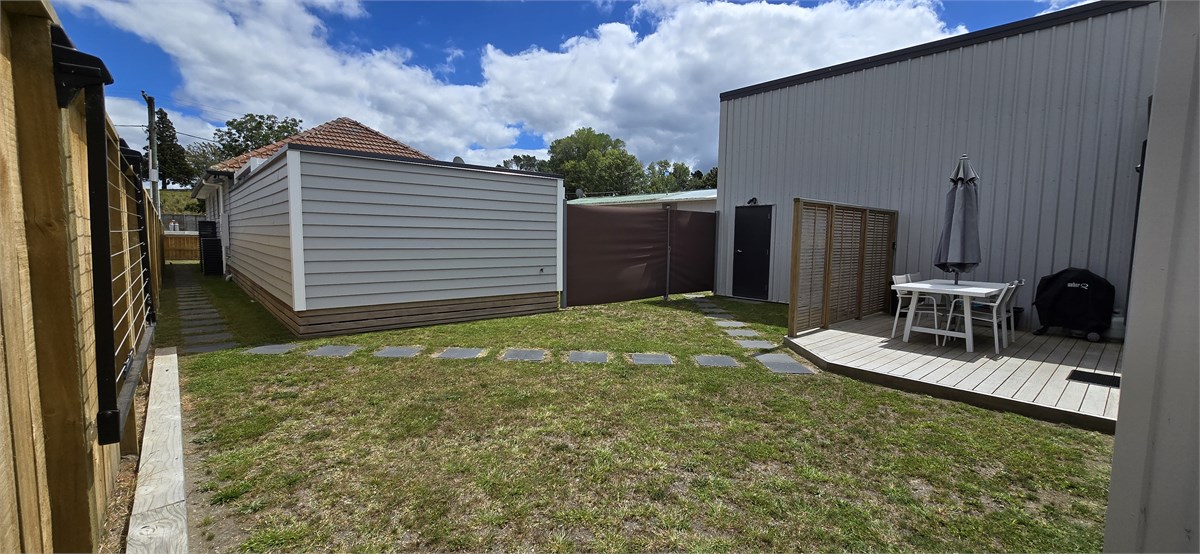 Outside deck and lawn area