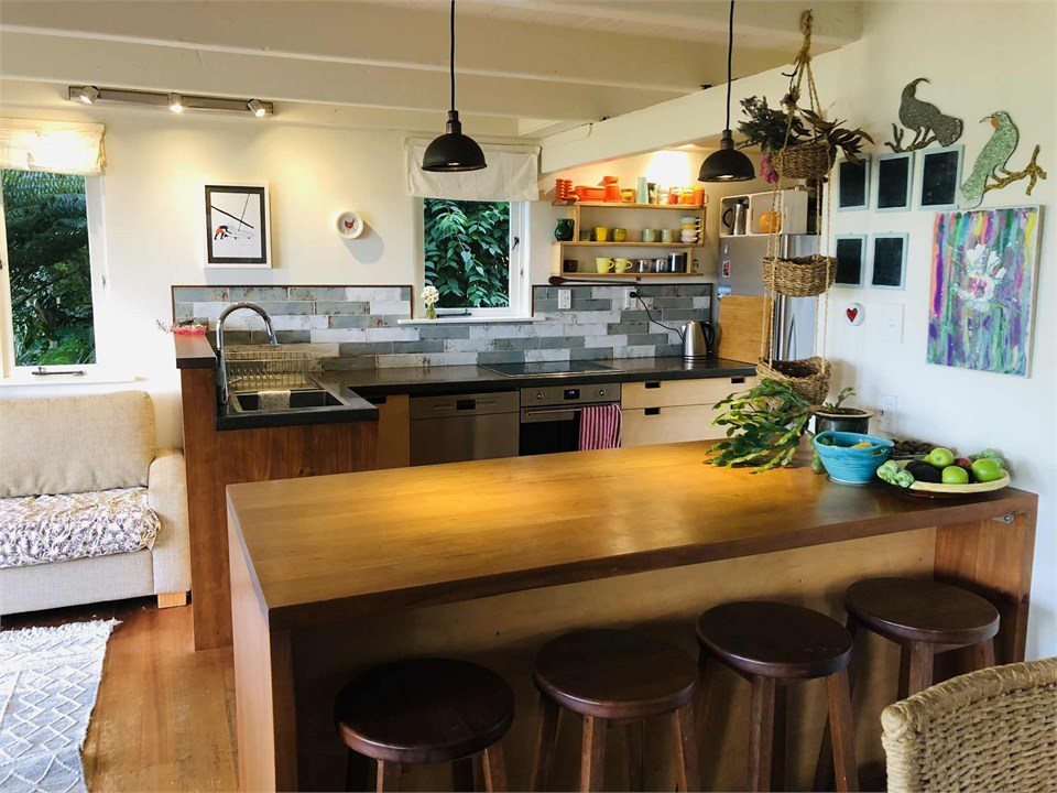 bar stools into kitchen