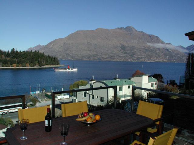 View to Cecil Peak from deck
