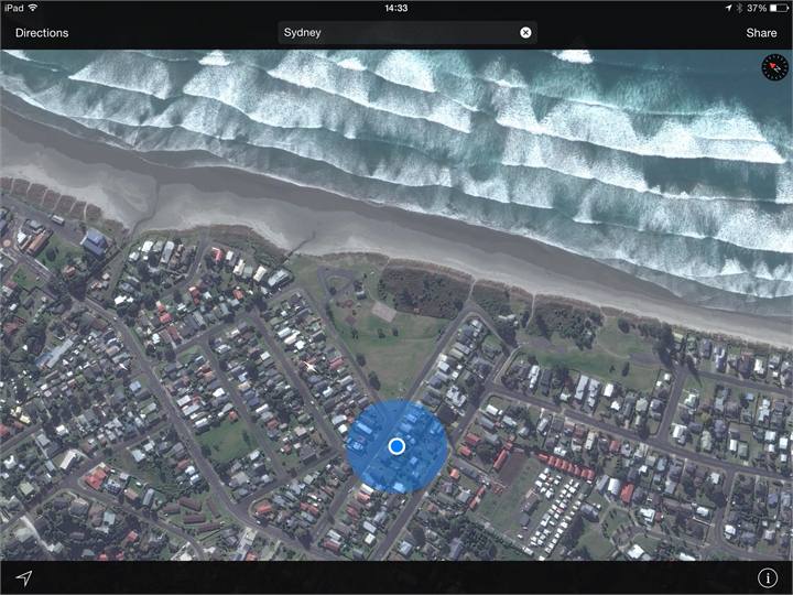 Across the park to the surf