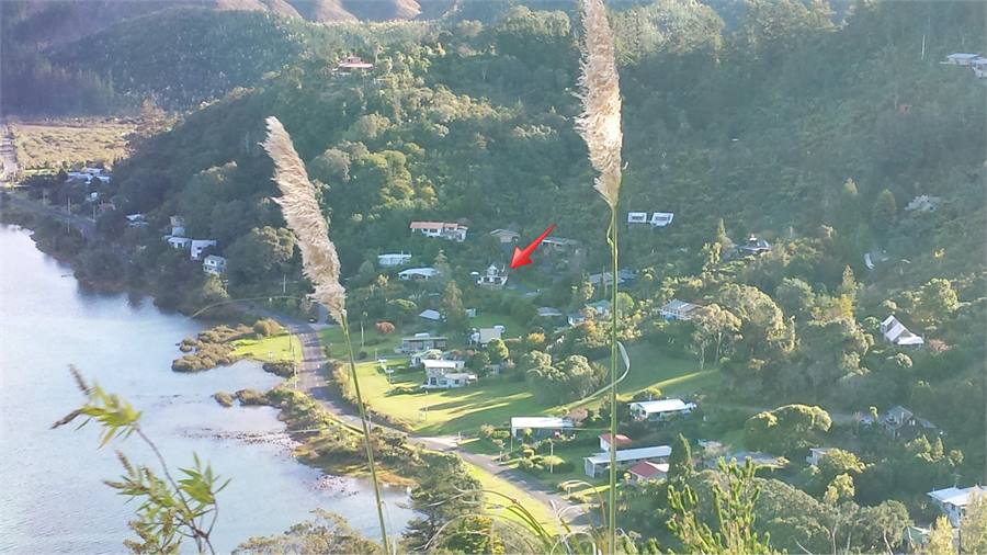 Aerial View of Opoutere HIdeaway From Mountain