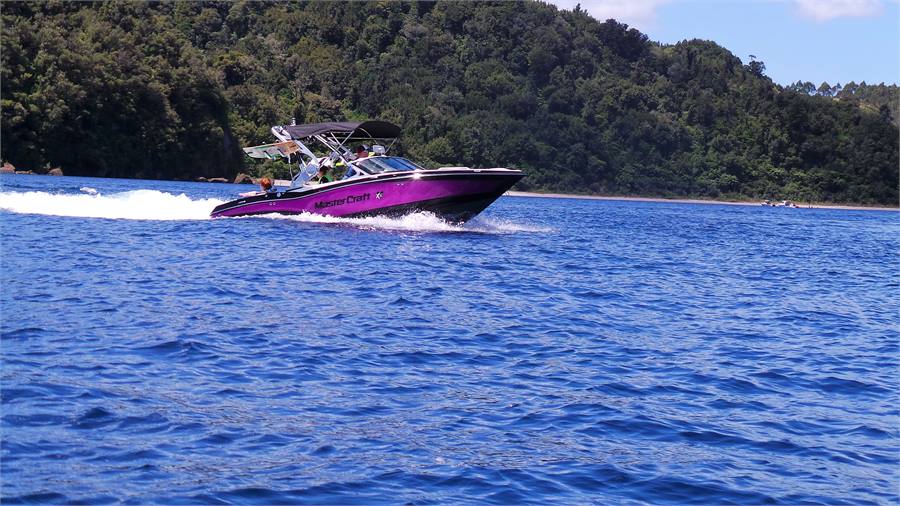 Boating on Lake Rotoehu