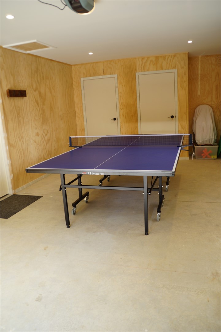 Table tennis & storage for bikes, skis & snowboard