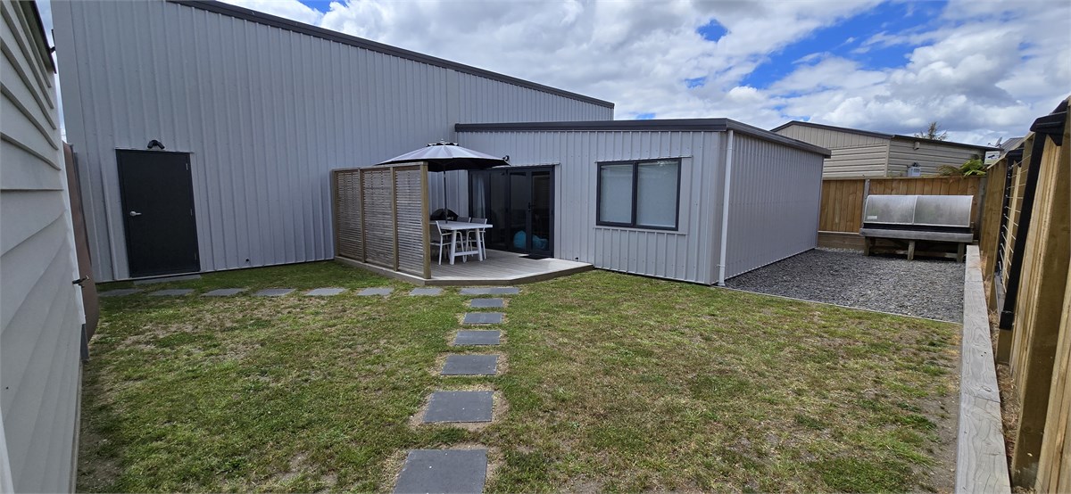 Outside deck and lawn area