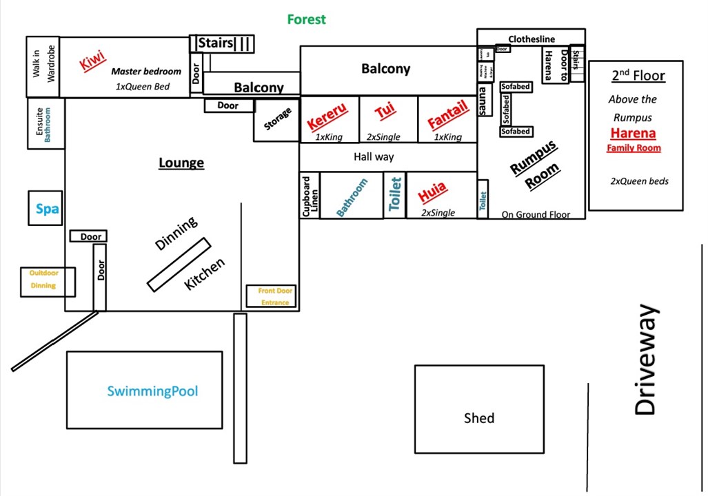 6 Bedrooms - 2 & 1/2 bathrooms.