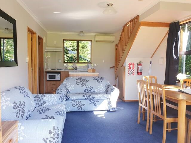 Cottage living room and kitchen